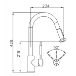 Walrus WR-501605-CPWE 廚盆龍頭連可拉出花灑頭